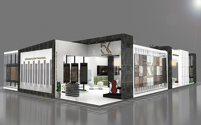 美国展览搭建-石材展位设计-奥兰多展台搭建